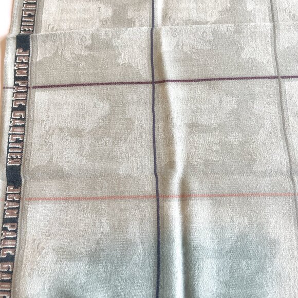 Vintage Jean Paul Gaultier Scarf – Negative Print Grid Design - Picture 6 of 7